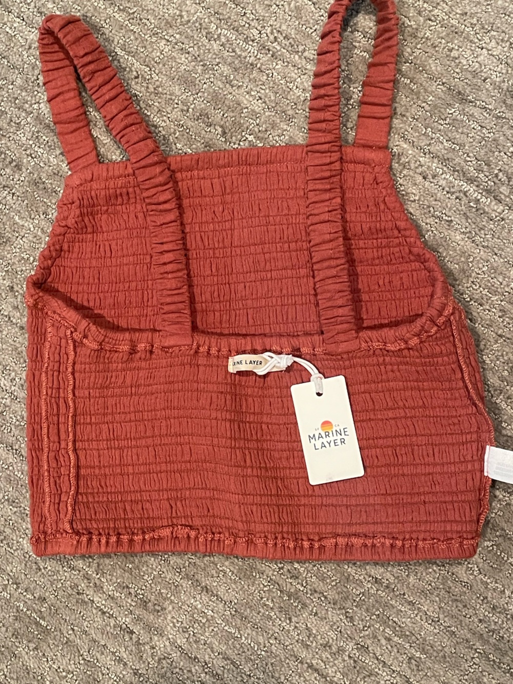 Marine Layer | NWT Lila Double Cloth Tank | Rust XS - Picture 5 of 7